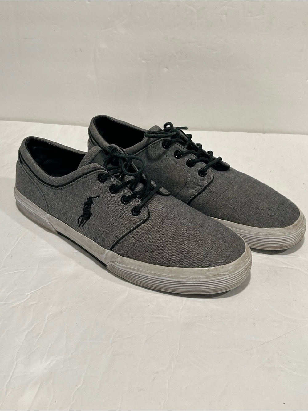 Polo Ralph Lauren Faxon Low Grey Chambray Sneakers Men's Size 11D 01087